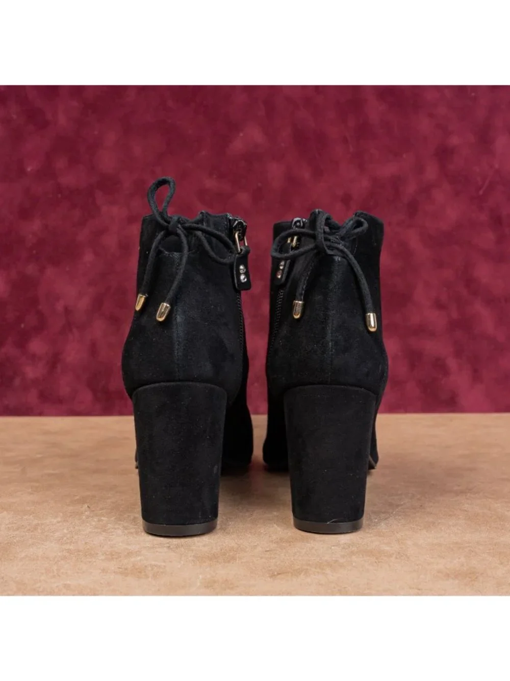 Stuart Weitzman Women Pointy Toe Party Black Suede Zip Back Lace Fashion Boots 7